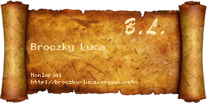 Broczky Luca névjegykártya